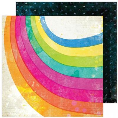 American Crafts Vicki Boutin Sweet Rush Designpapier - Rainbow Swirl