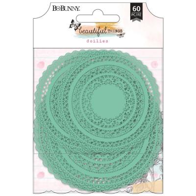 Bo Bunny Beautiful Things Embellishments - Teal Doilies