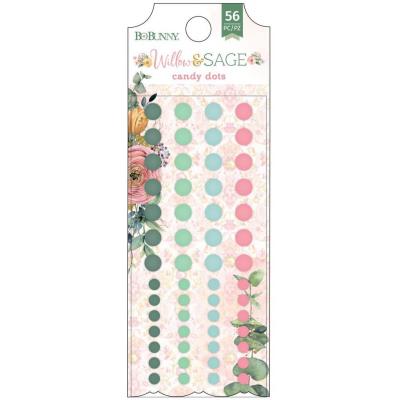 Bo Bunny Willow & Sage Embellishments - Enamel Dots