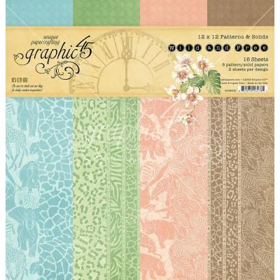 Graphic 45 Wild & Free Designpapiere - Patterns & Solids Paper Pad