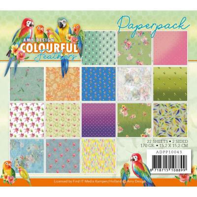 Find It Trading Amy Design Colourful Feathers Designpapiere  - Paper Pad