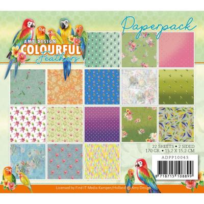 Find It Trading Amy Design Colourful Feathers Designpapiere  - Paper Pad