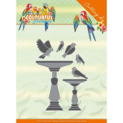 Find It Trading Amy Design Colourful Feathers Stanzschablonen - Birdbath