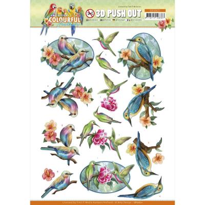 Find It Trading Amy Design Colourful Feathers Punchout Sheet - Hummingbird