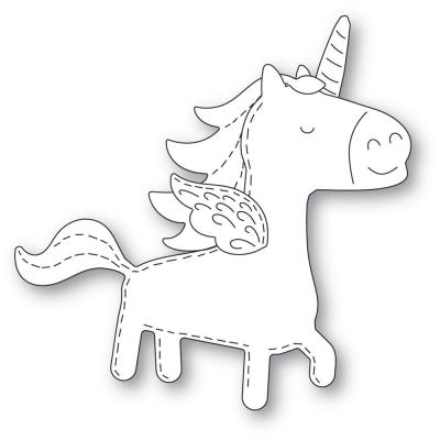 Poppystamps Dies - Whittle Happy Unicorn