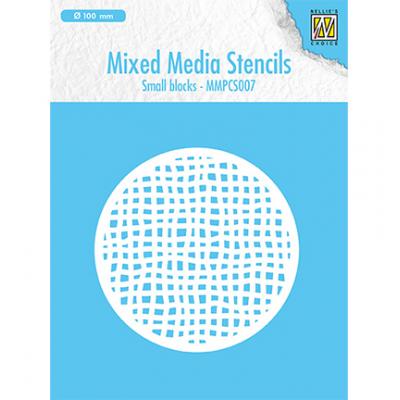 Nellies Choice Mixed Media Stencil Round - Small Blocks
