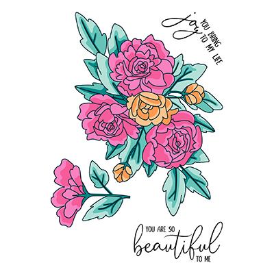 LDRS Creative Clear Stamps - Joyful Blooms