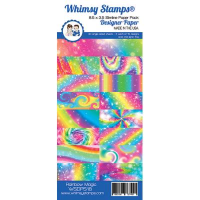 Whimsy Stamps Slimline Paper Pack Designpapier - Rainbow Magic