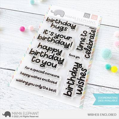 Mama Elephant Clear Stamps - Wishes Enclosed