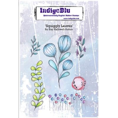 IndigoBlu Rubber Stamps - Squiggly Leaves