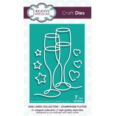 Creative Expressions One-Liner Collection Craft Dies - Champagne Flutes