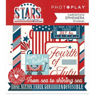 Photoplay Paper Stars & Stripes Die Cuts - Ephemera