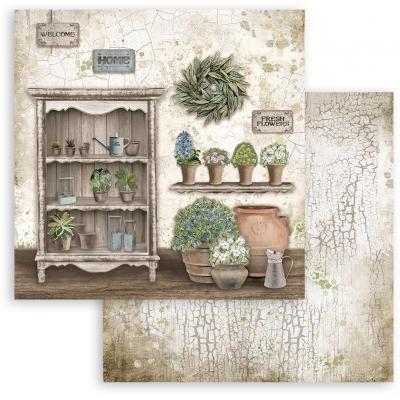 Stamperia Romantic Garden House Designpapier - Cupboard