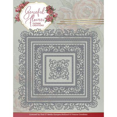 Find It Trading Yvonne Creations Graceful Flowers Stanzschablonen - Graceful Square