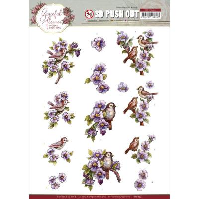 Find It Trading Yvonne Creations Graceful Flowers Punchout Sheet - Birds & Blackberries