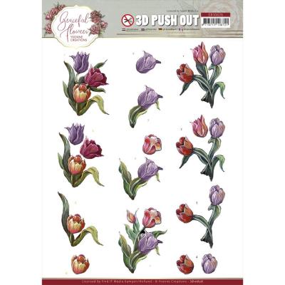 Find It Trading Yvonne Creations Graceful Flowers Punchout Sheet - Colourful Tulips