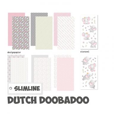 Dutch DooBaDoo Designpapier - Crafty Kit Slimline - Little Elephant