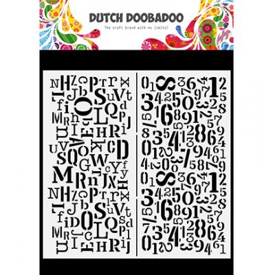 Dutch DooBaDoo Mask Art Slimline Schablone - Letters & Numbers