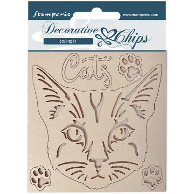 Stamperia Provence Decorative Chips Embellishments - Cat
