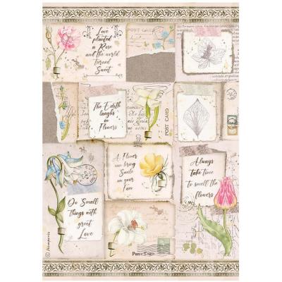 Stamperia Romantic Garden House Rice Paper - Letters And Flowers