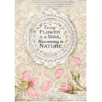 Stamperia Romantic Garden House Rice Paper - Frame With Quote