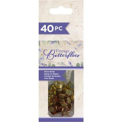Crafter's Companion Vintage Butterflies - Resin Brads