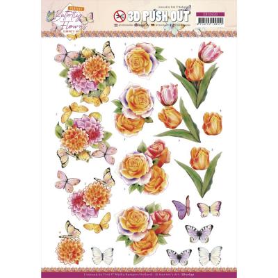 Find It Trading Jeanine's Art Perfect Butterfly Punchout Sheet - Orange Rose