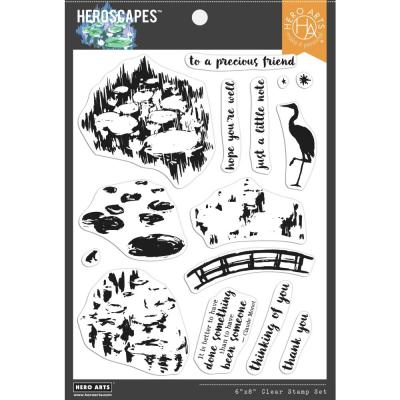 Hero Arts Clear Stamps - Impressionist Water Lilies Heroscape