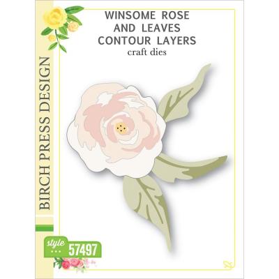 Birch Press Design Dies - Winsome Rose & Leaves Contour Layers