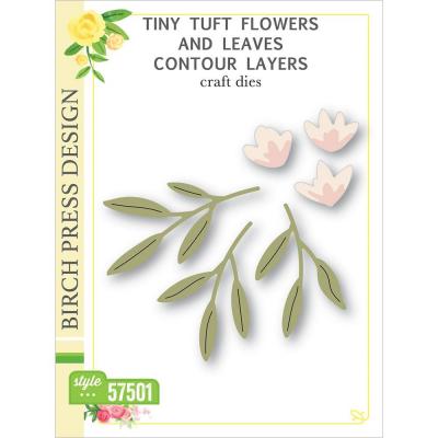 Birch Press Design Dies - Tiny Tuft Flowers & Leaves Contour Layer
