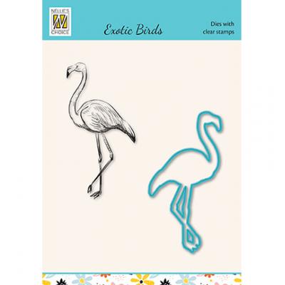 Nellie's Choice Clear Stamp und Die - Flamingo