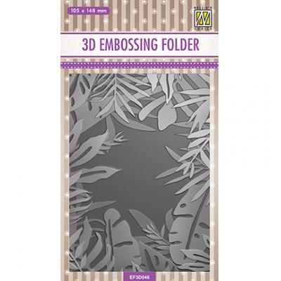 Nellies Choice 3D Embossingfolder - Frame Of Tropical Leaves