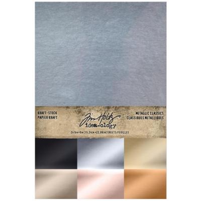 Idea-ology Tim Holtz Cardstock - Kraft-Stock Stack Metallic Classics