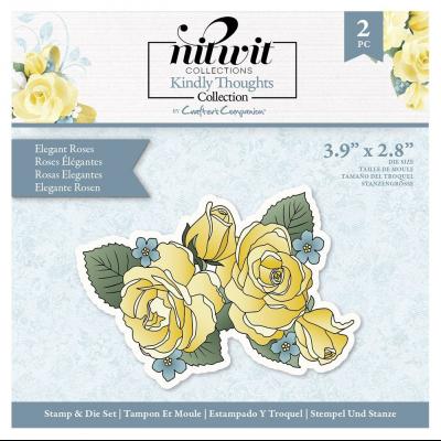 Crafter's Companion Kindly Thoughts Stamp & Die - Elegant Roses