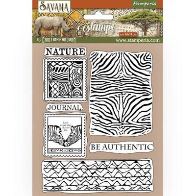 Stamperia Savana Natural Rubber Stamps - Zebra Texture