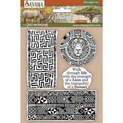 Stamperia Savana Natural Rubber Stamps - Etnical Borders