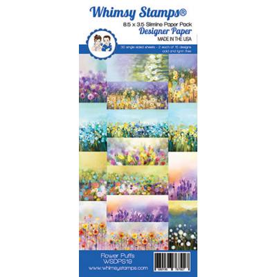 Whimsy Stamps Deb Davis Slimline Paper Pack Designpapiere - Flower Puffs