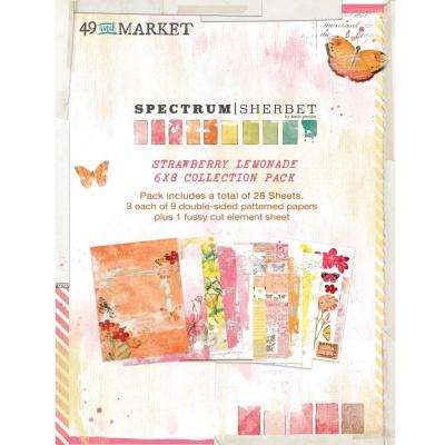 49 and Market Spectrum Sherbert Designpapiere - Collection Pack Strawberry Lemonade
