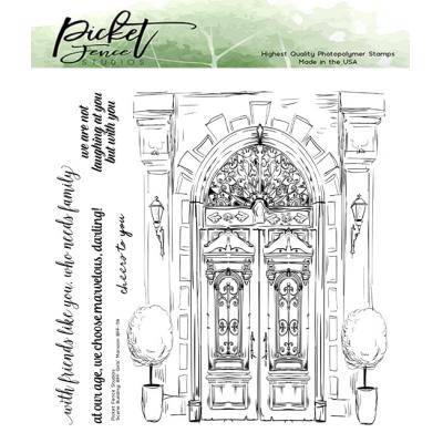 Picket Fence Studios Clear Stamp - BFF Girls' Mansion