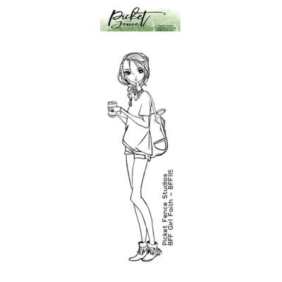 Picket Fence Studios Clear Stamp - BFF Faith Girl