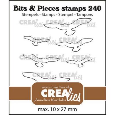 Crealies Clear Stamps - Fliegende Vögel Umrisse