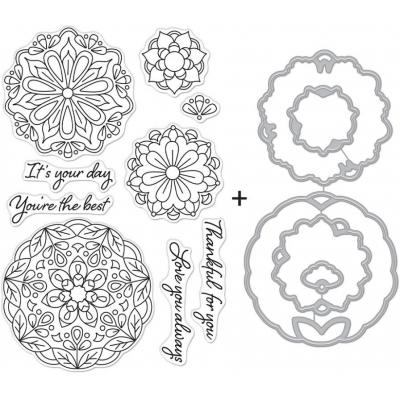 Hero Arts Clear Stamps - Combo Floral Mandala