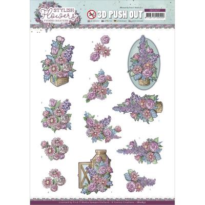 Find It Trading Yvonne Creations Stylish Flowers Punchout Sheet - Flower Arrangement