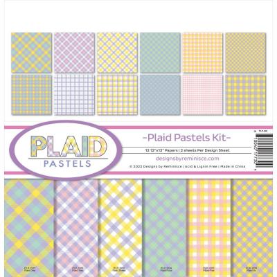 Reminisce Plaid Pastels Designpapiere - Collection Kit