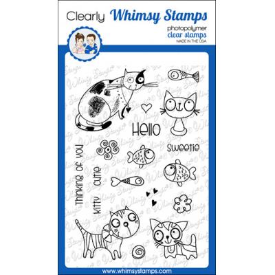 Whimsy Stamps Deb Davis Clear Stamps - Kitty Sketches