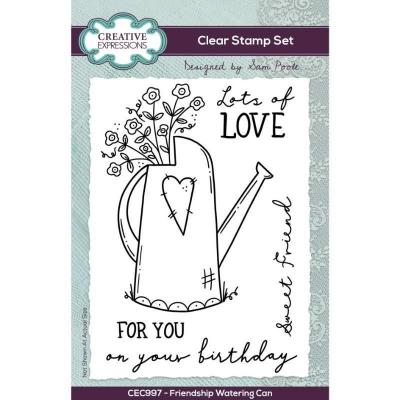 Creative Expressions Sam Poole Clear Stamps - Friendship Watering Can