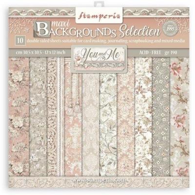 Stamperia You And Me Designpapiere - Background Paper Pack