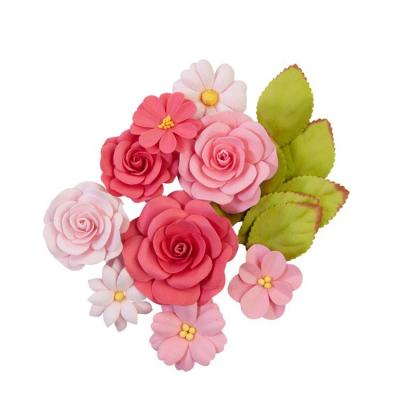 Prima Marketing Painted Floral Papierblumen - Rosy Hues