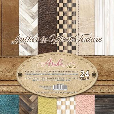 Asuka Studio Leather & Wood Texture Designpapiere - Paper Pack