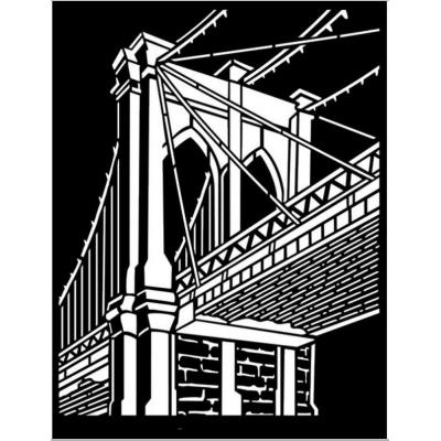 Stamperia Sir Vagabond Aviator Stencil - Brooklyn Bridge